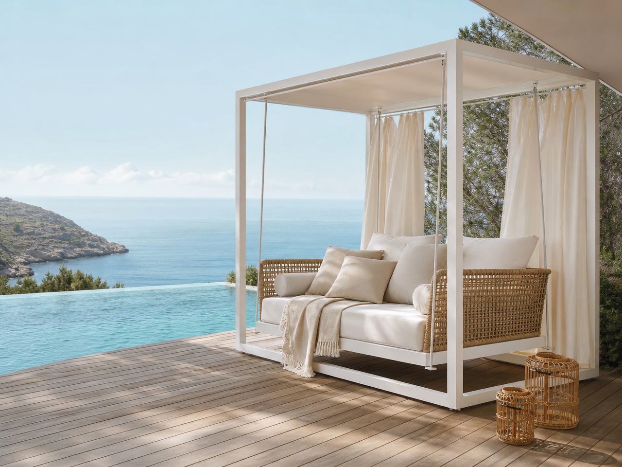 balancelle de jardin stores-cadre-alu-Olivia-Skyline-Design