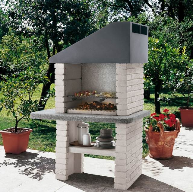 barbecue-exterieur-Palazzetti-grilles-blanc barbecue extérieur