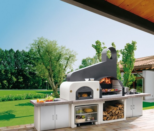 barbecue-exterieur-Palazzetti-rangements-blanc-gris barbecue extérieur