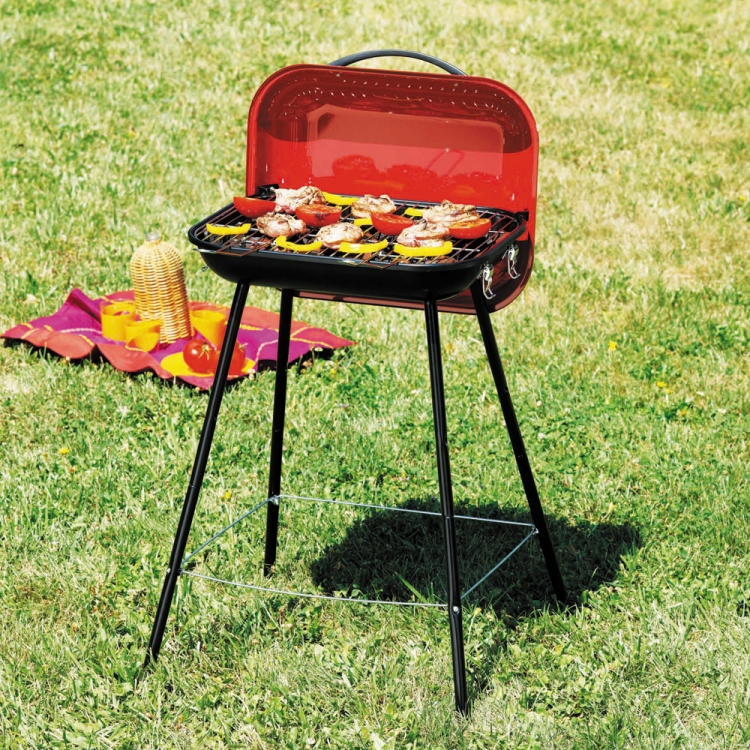 barbecue-portable-rouge-noir-jardin barbecue portable