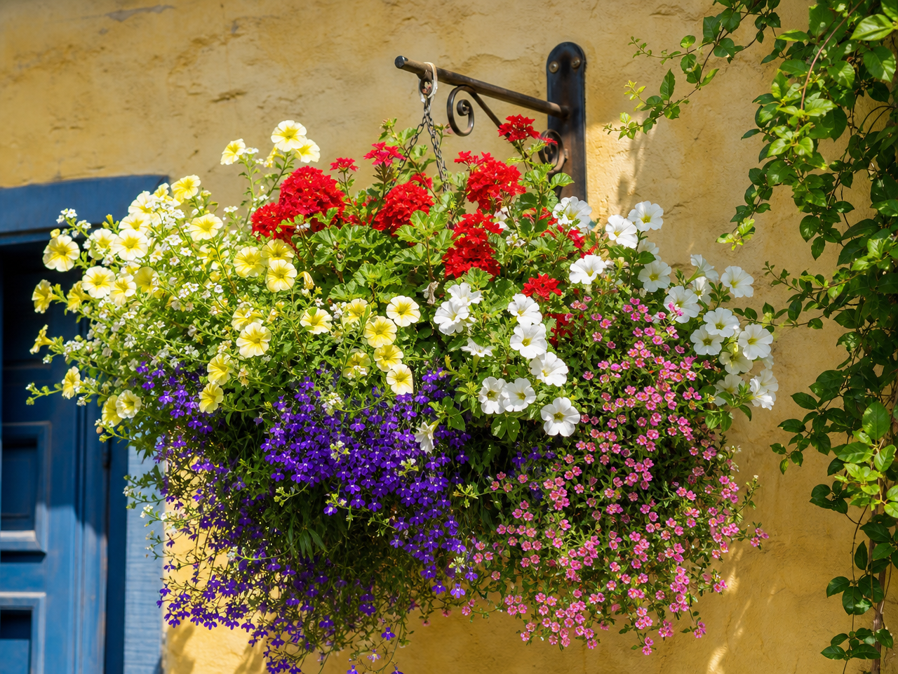 brico-jardin-pot-fleurs-bouquet-fleurs-multicolores brico jardin