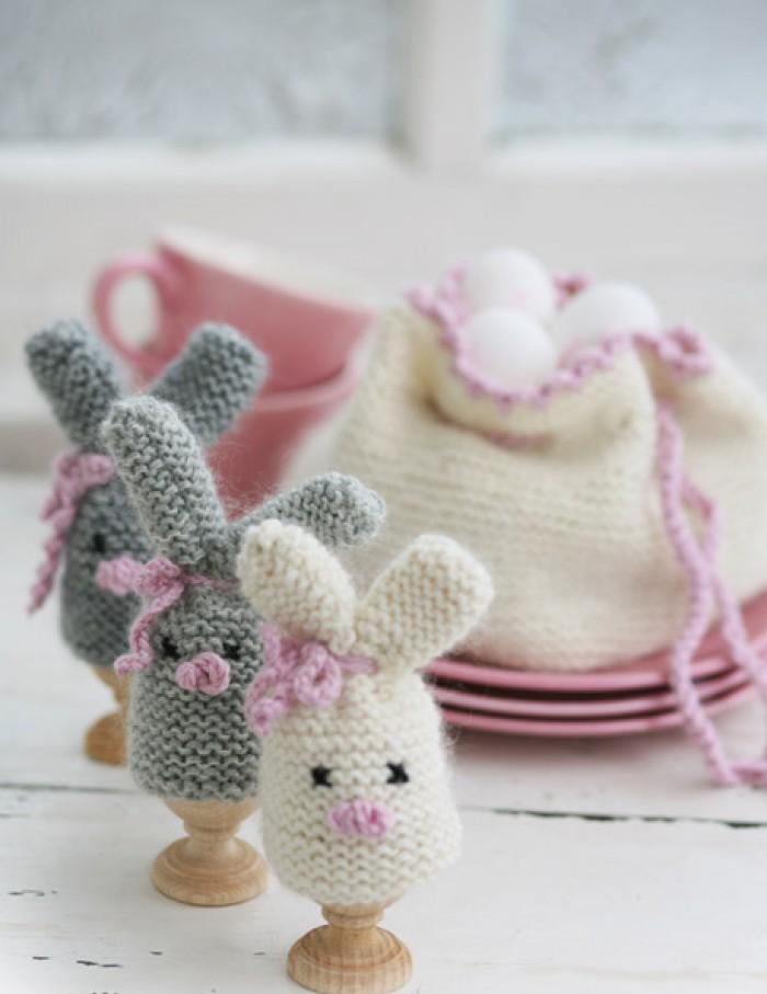 bricolage-facile-Paques-lapins-tricotés-oeufs bricolage facile