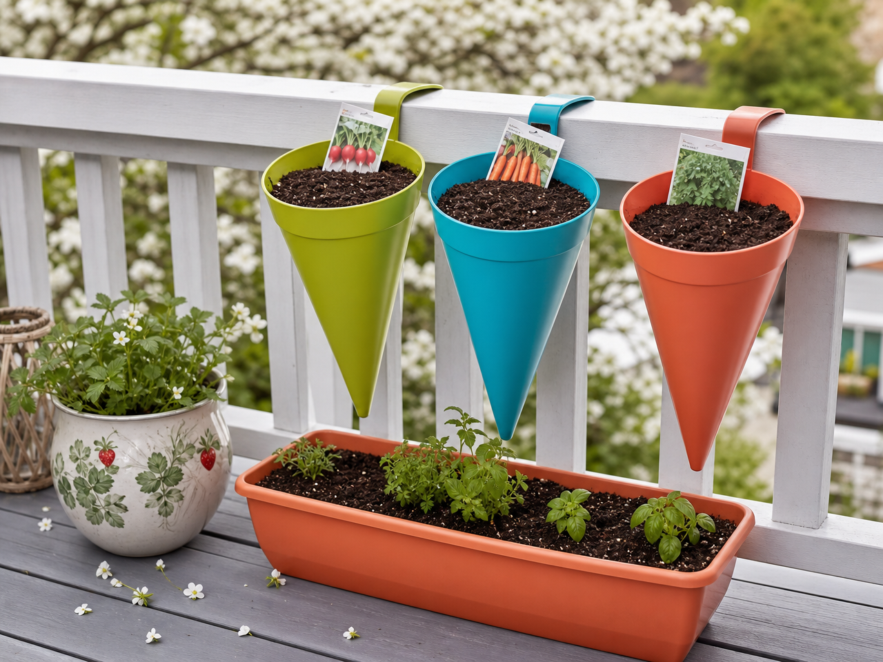 brise-vue-balcon-bambou-pots-fleurs-garde-corps