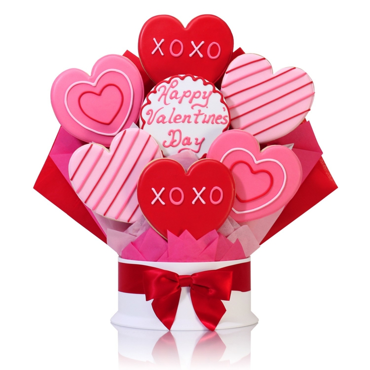 cadeaux-saint-valentin-biscuits-coeurs-rose-rouge-ruban 