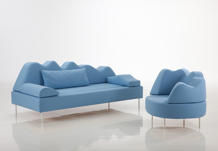 canapé design originale-couleur-bleue-fauteuil