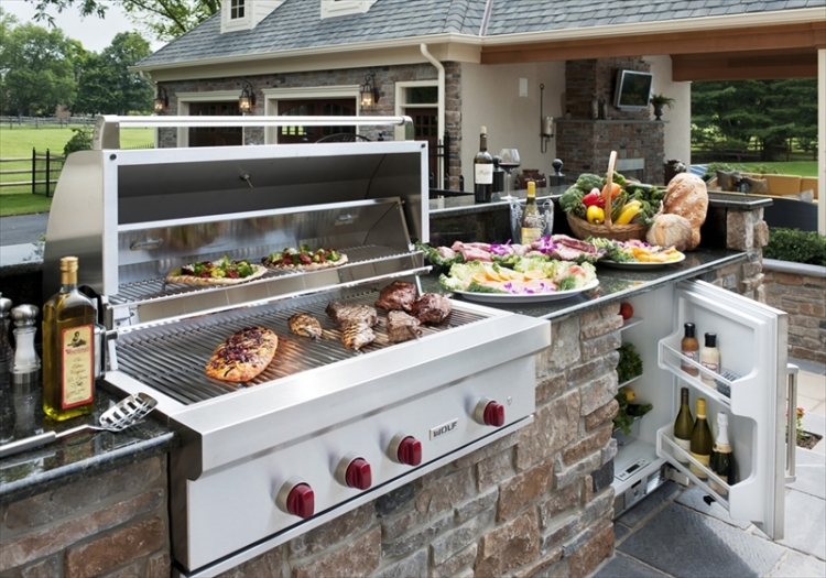 cuisine extérieure barbecue-frigo-terrasse-jardin