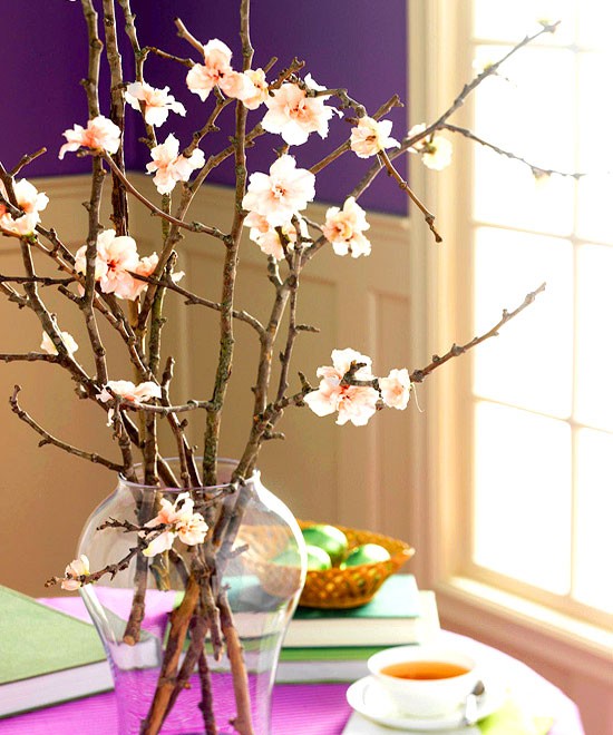 déco pour Pâques originale-branches-cerisier-fleuries