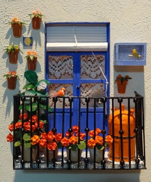décorer son balcon miniature-plantes-fleurs-oranges