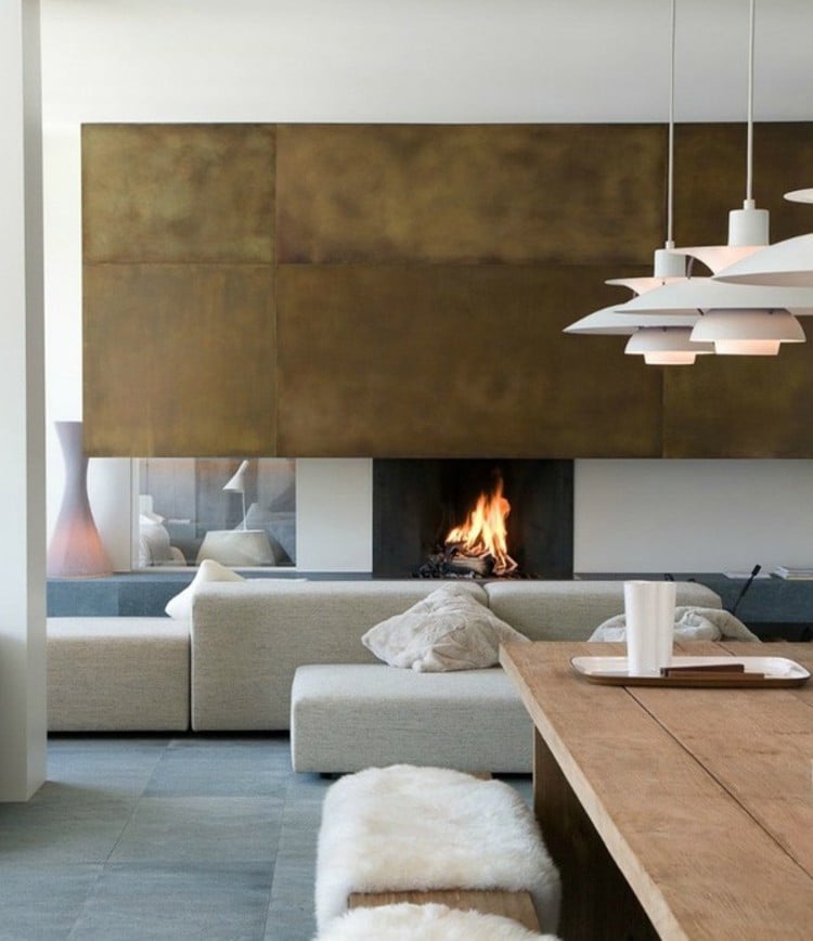 décoration cheminée -acier-corten-idée-originale-minimaliste