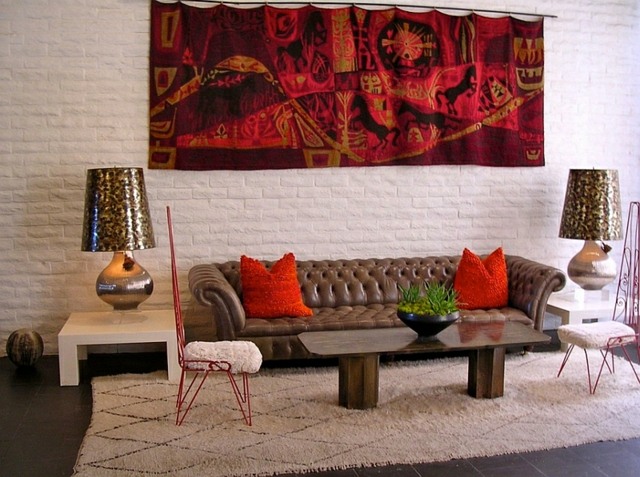 décoration salon contemporain touche marocaine Becky Harris