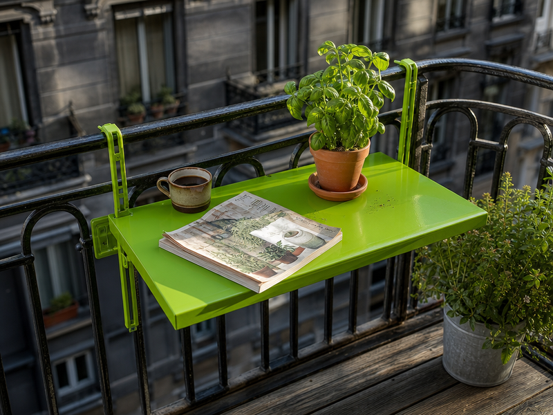 table rabattable-balcon-peinture-verte-diy