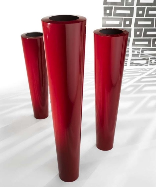 hauts cache-pots design rouges Narnya-Castelli