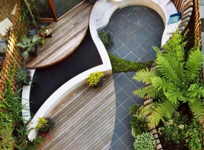 idée petite terrasse de jardin arrière-cour forme extraordinaire