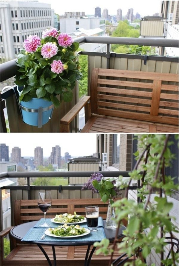 idées déco pour balcon porte-pot-accrocher-plantes-grimpantes