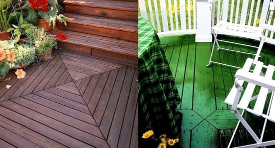 idées rangement artistique lames de terrasse en bois