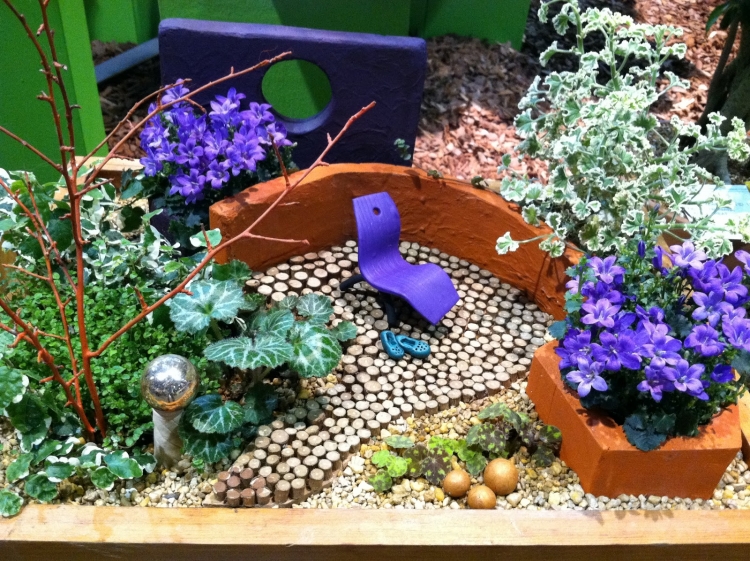 jardin en pot miniature plantes-fleurs-violettes