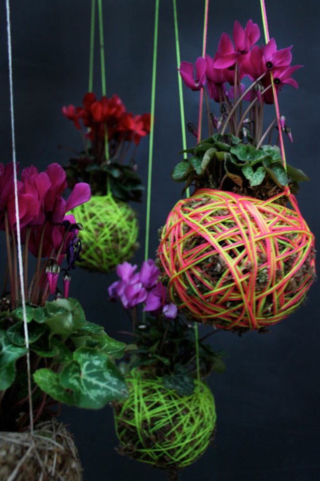 jardin-suspendu-pots-fleurs-mousse-ficelles-option-multicolore