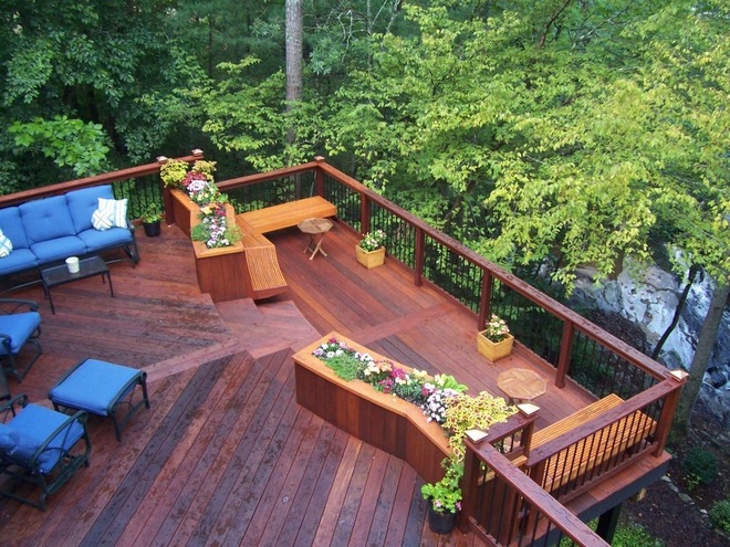 jardiniere-bois-terrasse-étages-salon-bleu jardinière bois