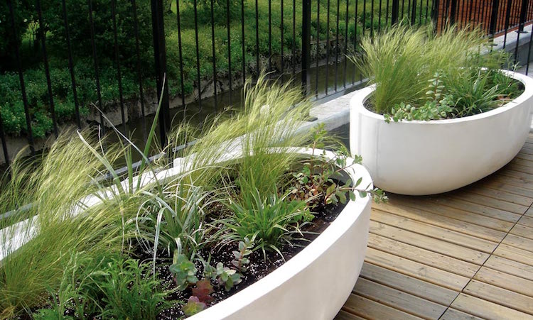 jardinières-design-moderne-blanches-forme-ovale