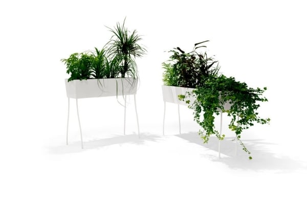 jardinières design blanches pieds-Green-Pedestals-Front