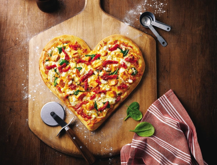 menu Saint Valentin cuisine italienne Toscane pizza-coeur