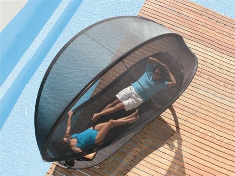 meubles de jardin design tout confort lit-jour-deux-personnes-piscine