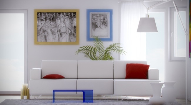 meubles-sejour-canapé-blanc-coussins meubles séjour