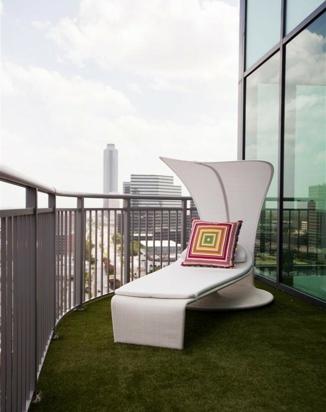 mobilier de balcon moderne chaise-longue-gazon-artificiel