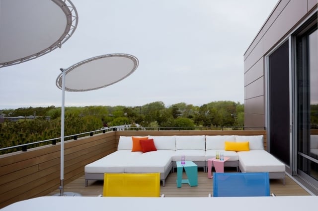 mobilier de balcon terrasse-design-canapé-blanc
