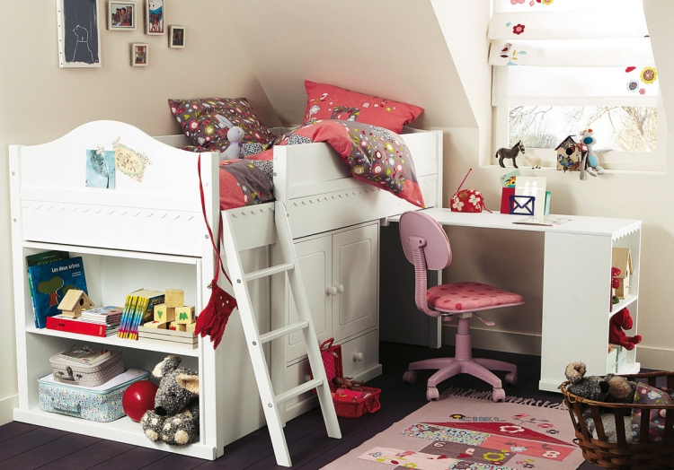 mobilier de chambre enfant fillette-lit-bureau-rangement