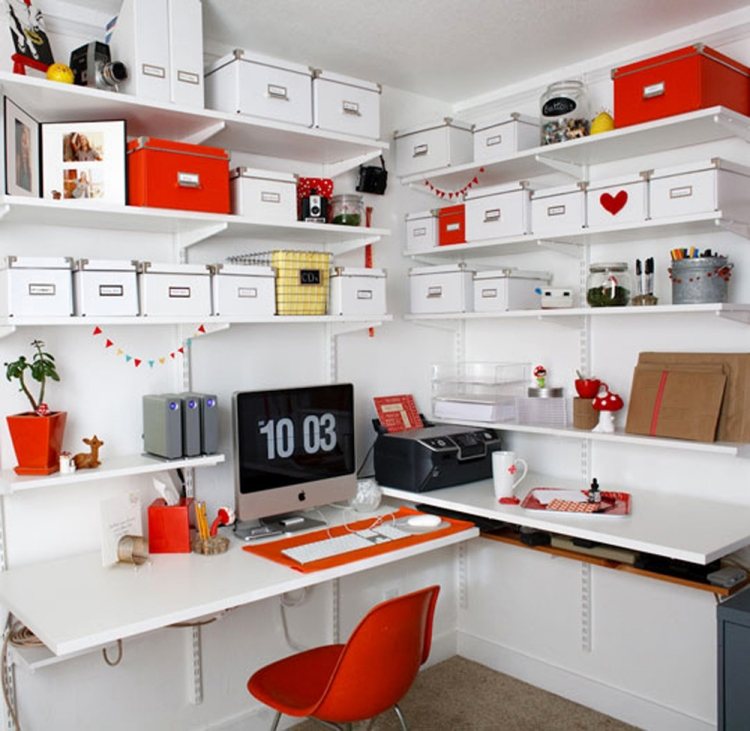 mobilier-de-bureau-domicile-accent-rouge-etageres