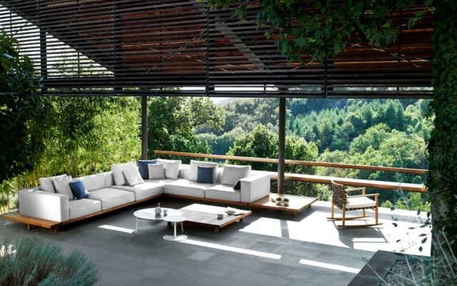 mobilier-jardin-teck-Tribu-terrasse-canapé mobilier de jardin en teck