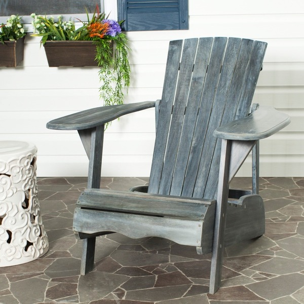 mobilier terrasse champêtre chaise Adirondack-gris