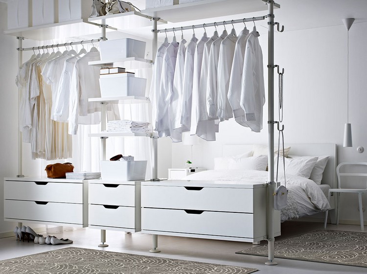 penderie-armoires-tiroirs-etageres-chambre-coucher-blanche