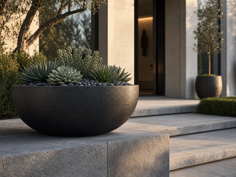 idées pot à fleur extérieur design contemporain