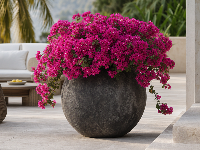 pot à fleur extérieur pierre-bougainvillée-pourpre
