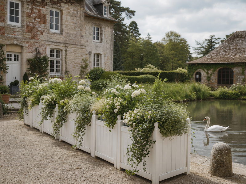 jardinières design blanches-Thallo-Flora