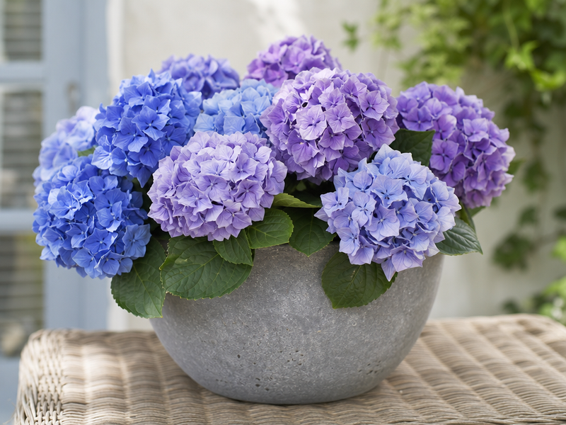 pot-fleurs-demi-sphère-hortensias-Lausanne-Eternit