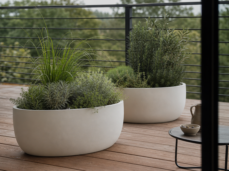 jardinières-design-moderne-blanches-forme-ovale