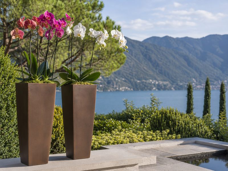 pots-extérieurs-coniques-carrés-Orchidea-Il-Ceppo