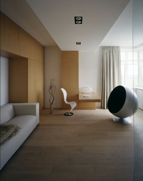 salon moderne design fauteuil boule minimaliste