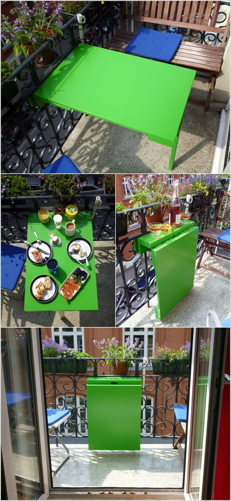 table rabattable-balcon-peinture-verte-diy