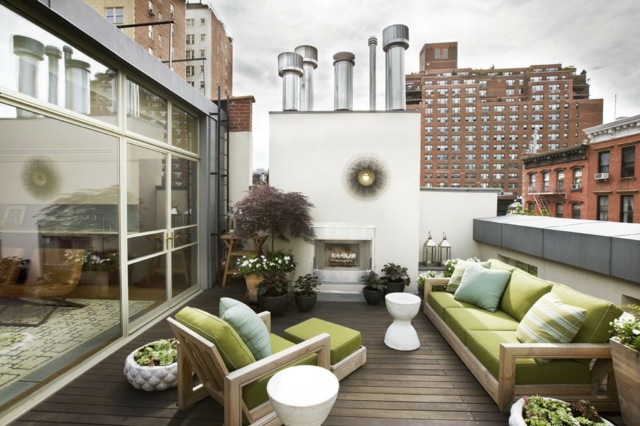 toit-terrasse-mobilier-extérieur-bois-galettes-vertes