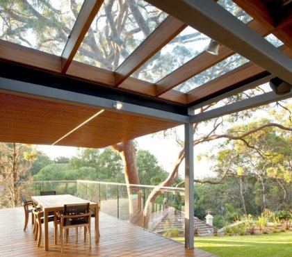 toiture transparente pour terrasse bois-spots-orientables