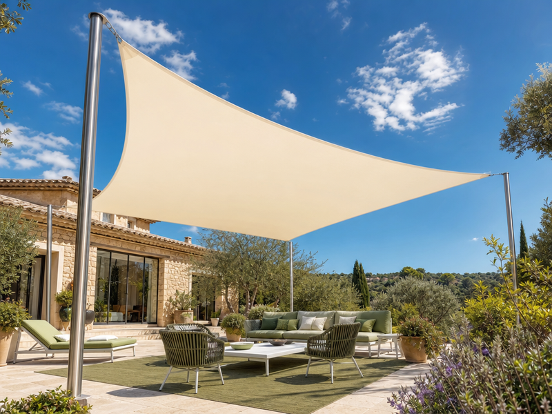 voile d'ombrage rétractable élégant salon coin repas Corradi