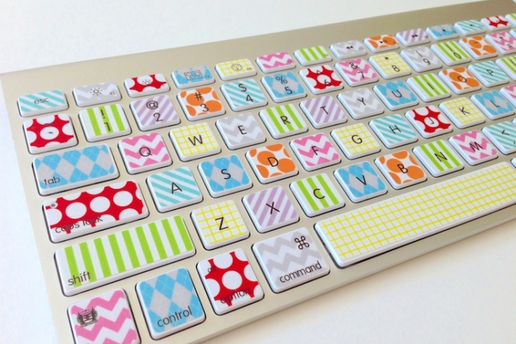 Washi tape décoration clavier couleurs motifs super