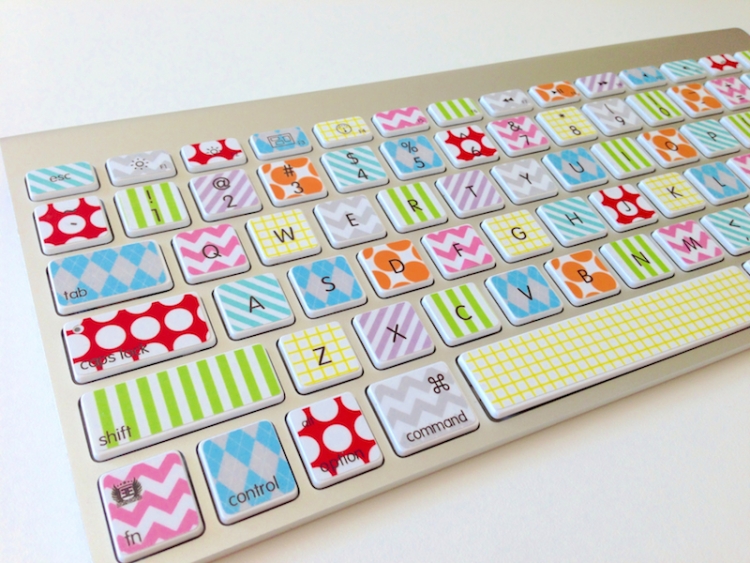 Washi tape décoration clavier couleurs motifs super