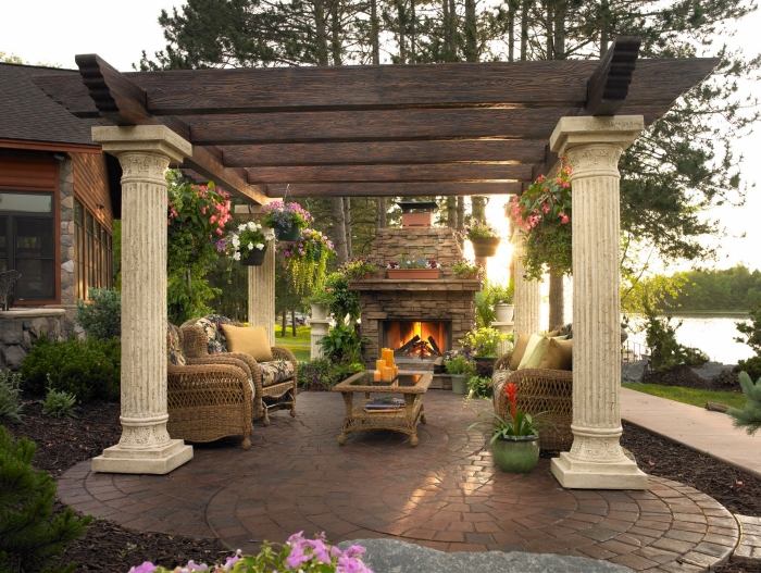 Aménagement extérieur 15 idées tendance de terrasse jardin Cheminée Exterieure Créatif