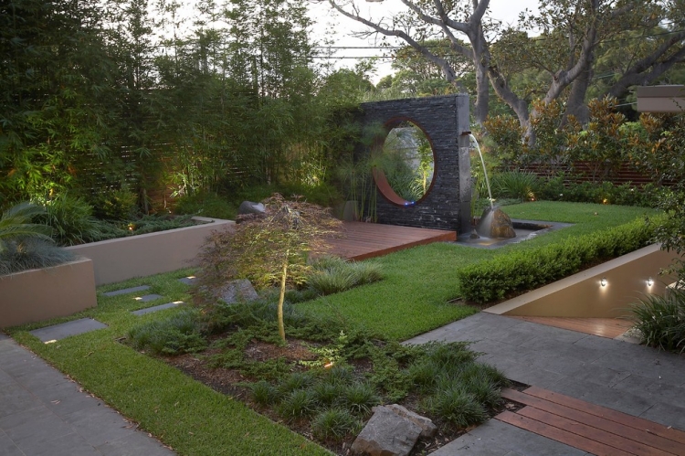 aménagement jardin paysager moderne Rolling Stone