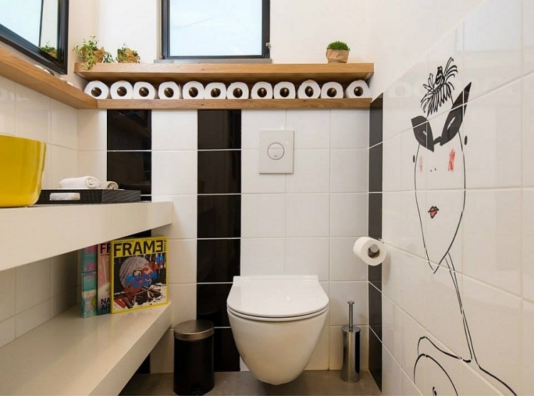 aménagement-petit-appartement-toilettes-carrelage-mural